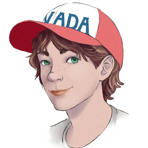 Ein burschikoses Mädchen mit kurzen braunen Haaren und großen grünen Augen. Sie trägt ein weißes T-Shirt und eine weiß-rote Kappe mit der Aufschrift (NE)VADA. Sie hat eine rundliche Nase, die von einigen Sommersprossen geziert wird. Sie lächelt breit und frech in die Kamera.

A tomboy girl with short brown hair and bright green eyes. She's wearing a white shirt and a red and white cap with the letters (NE)VADA on it. She has some freckles on her round nose and she is smiling cheekishly into the camera.