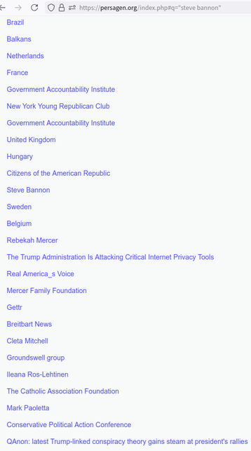 [thread] Steve Bannon
https://en.wikipedia.org/wiki/Steve_Bannon

* far-right political strategist, Trumpist

Steve Bannon feels 'empowered' after four months in federal prison
https://www.npr.org/2024/10/29/g-s1-30684/steve-bannon-release-prison

Steve Bannon’s First Show Out of Jail Should Be a Huge Warning
https://newrepublic.com/post/187661/steve-bannon-first-show-jail-huge-warning

* Steve Bannon is back, more dangerous than ever

#SteveBannon #felons #GOP #PoliticalOperatives #PoliticalStrategists #Trumpism #protofascism #disinformation #conservatism #GlobalConservatism #TheMovement