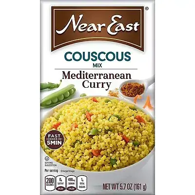 My personal favorite couscous by "Near East" brand; Mediterranean Curry flavored couscous. It's delicious on it's own or served with your favorite Indian sauce.