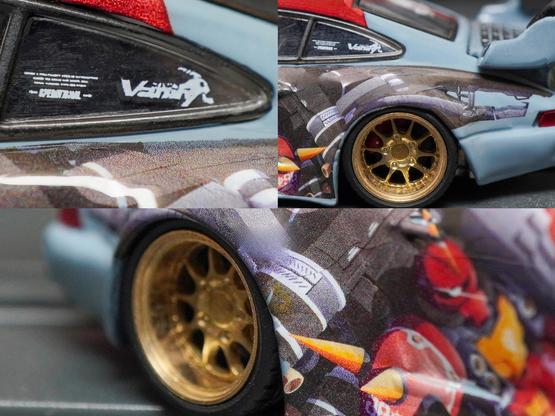 Some close-up shots of Porsche RWB 964 Akiba by RWB Official in 1:64 scale on AREA 164