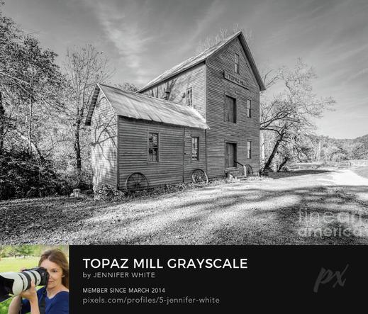 This historic red grist mill known as Topaz Mill was built in 1895 in Cabool, Missouri
https://5-jennifer-white.pixels.com/featured/topaz-mill-grayscale-jennifer-white.html
#oldbuildings #buyintoart #gifts #gristmill #wallart