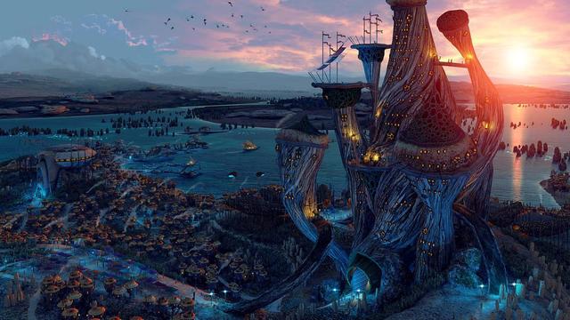 Render of a Telvanni tower by AlexeyRudikov