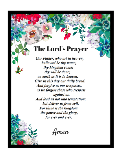 In The Lord's Prayer, Jesus teaches us What to pray about ... "Our Father, who art in heaven, hallowed be thy name; thy kingdom come; thy will be done; on earth as it is in heaven. Give us this day our daily bread. And forgive us our trespasses, as we forgive those who trespass against us. And lead us not into temptation; but deliver us from evil. For thine is the kingdom, the power and the glory, for ever and ever."
Amen