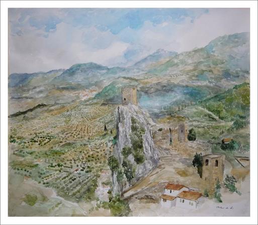Acuarela de la Sierra de Cazorla en Jaén, pintada por Rubén de Luis