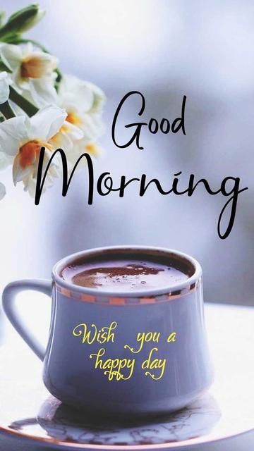 A friendly "Good Morning" image that wishes readers a happy day. There's a nice, hot cup of coffee here just waiting to be savored.