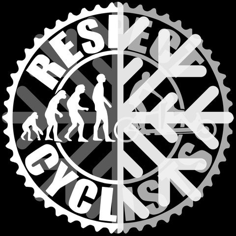 Das Logo der RespectCyclists teilweise überlagert von einem Schneeflocken Symbol