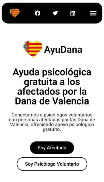 Ayuda psicológica gratuita a los afectados por la Dana de Valencia 

ayudana.org
