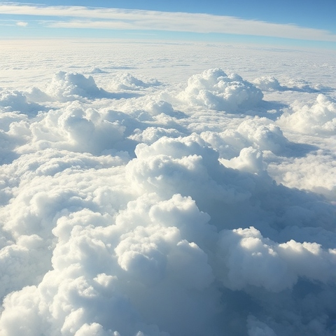 float air clouds flying above atmosphere