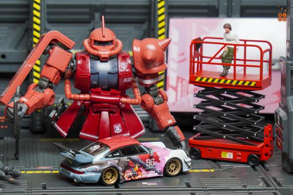 Porsche RWB 964 Akiba by RWB Official in 1:64 scale with 1:64 figures on AREA 164