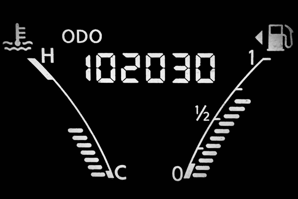 A shot of my odometer when it hit 102,030 miles.