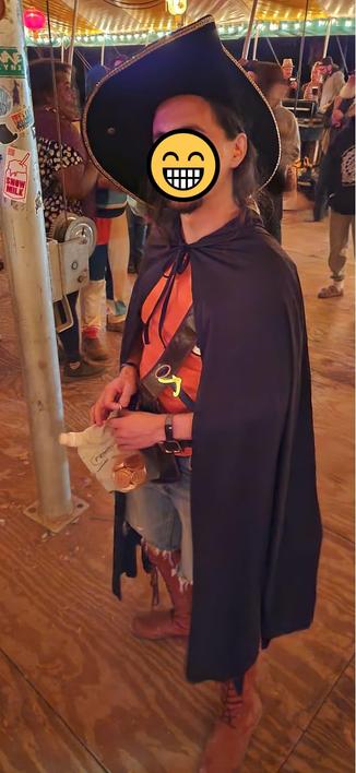 A man dressed as puss in boots from Shrek
