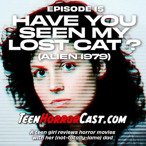 Text reading "have you seen my lost cat" over a picture of sigourney weaver portraying ellen ripley from the 1979 movie alien