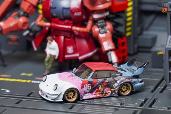 Porsche RWB 964 Akiba by RWB Official in 1:64 scale with 1:64 figures on AREA 164