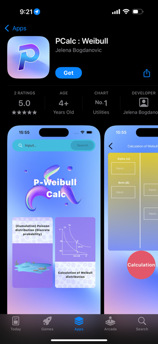 Screenshot of fake PCalc App Store listing 