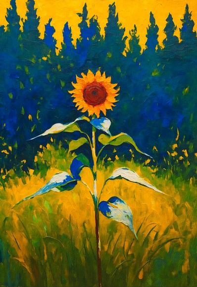 Sunflower oil painting
