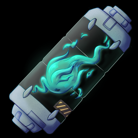 A fay like orb of flame in the center of a encased capsule containing the deep and inner most soul of the player, easily transplant-able between bodies.