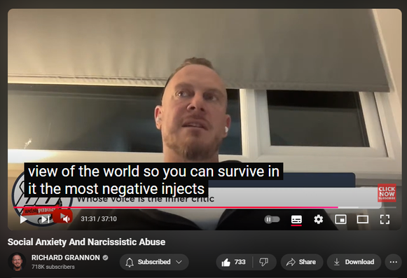 https://www.youtube.com/watch?v=MJtWduhEFew
Social Anxiety And Narcissistic Abuse
10,664 views  Streamed live on 31 Oct 2024
Social Anxiety And Narcissistic Abuse