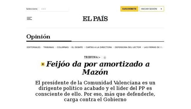 Feijóo da por amortizado al Carlos Mazón
Opinión El País 2024 Nov.04