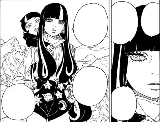 Eida and Daemon from the manga series Boruto: Naruto Next Generations Chapter 80.