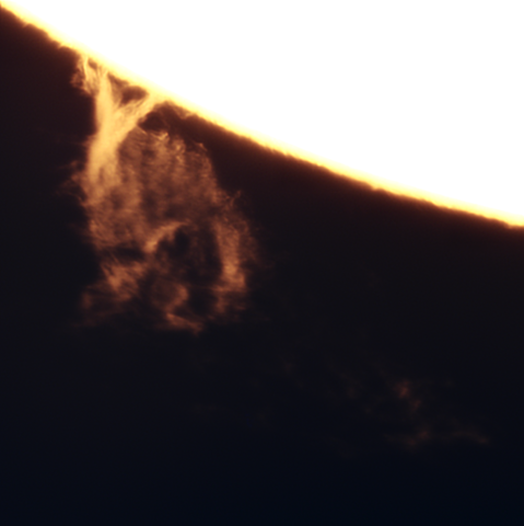 The Sun in H-Alpha light, 656.23 nm. Prominences on the south western limb.

https://astrob.in/02i653/0/

https://telescopius.com/pictures/view/205552/sun/sun-in-h-alpha-light-656-23-nm-22-august-2024-prom/by-simotranquilli