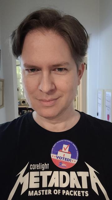 Blogwash displaying an I Voted sticker 
