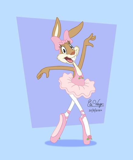Here is a digital illustration of Johanna Hasenohren, an Austrian ballerina rabbit.