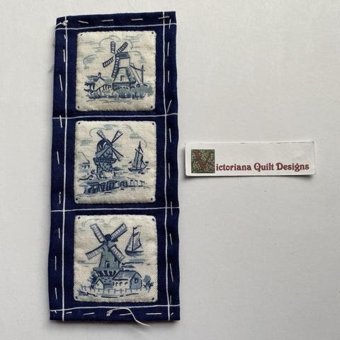 Fabric Delft tiles block. 