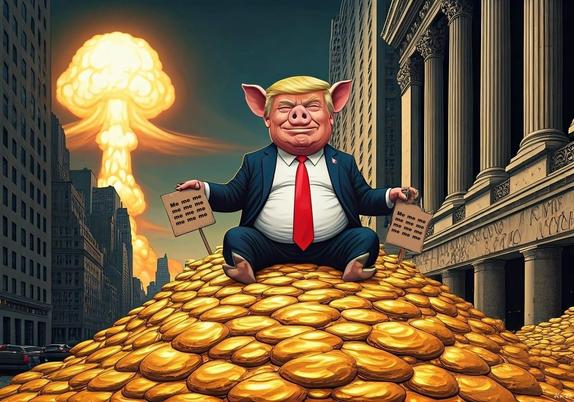 Trumpolini, Lord of the Flies. (AIgen cartoon by me)