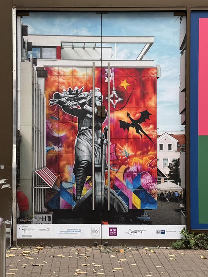 Nibelungenthema also Poster auf einer Tür.