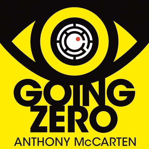 A bright yellow cover with  title and author written in black. There is a stylized eye on it, also drawn in black. Within the pupil is a black maze on a white background with a red dot in it.