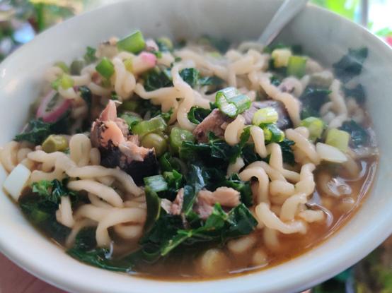 A steamy bowl of noodles. It invites you to breathe deeply, to savor aroma, and to drool.