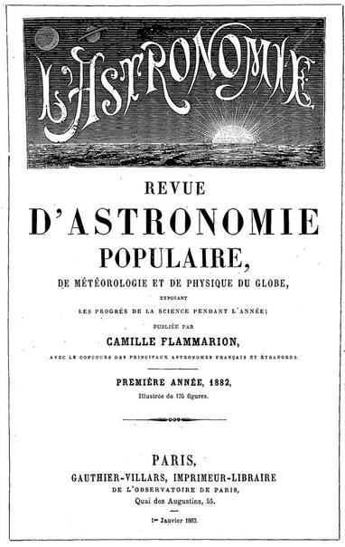 an antique looking cover of the french journal l'Astronomie
