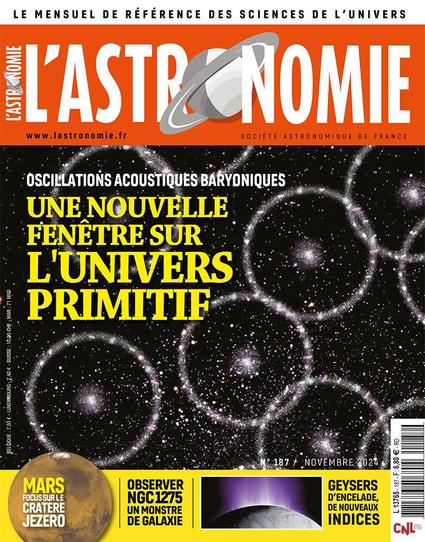a modern looking cover of the french journal l'Astronomie