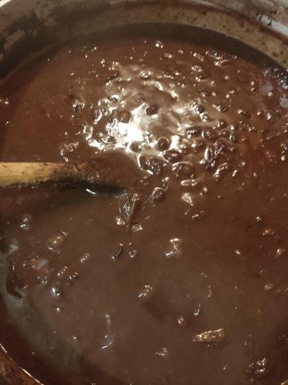 Pan filled with beans