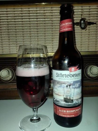 Beer punch glass and bottle.