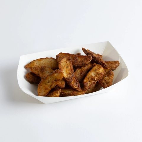 a serving of jojo potatoes.