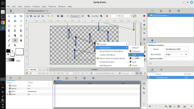 Synfig bone system