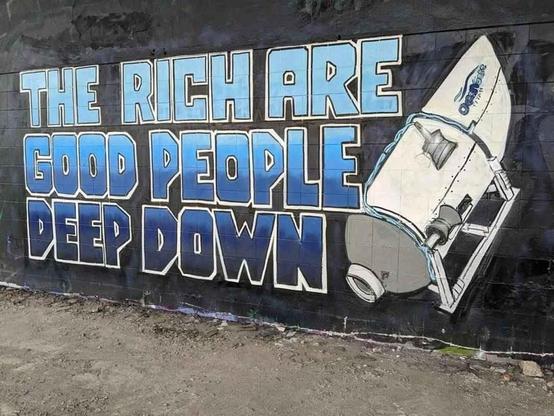 The rich are good people deep down. And a picture of a funny submarine about to implode