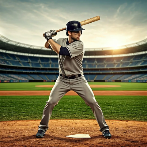 Baseball player holding the baseball bat at the game