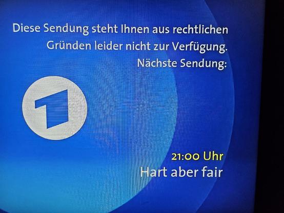 Tafel im TV: Diese Sendung steht Ihnen aus rechtlichen Gründen nicht zur Verfügung. 
