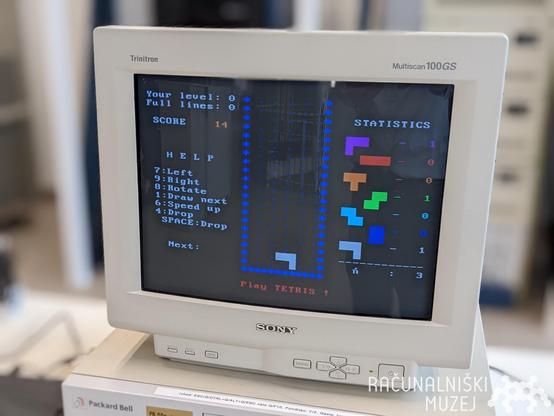 computer screen with tetris game
