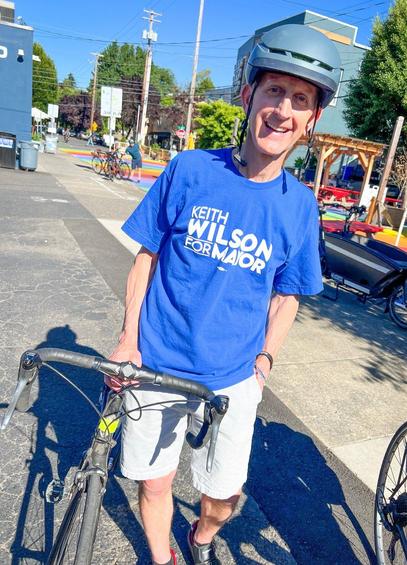 Newly elected Portland mayor Keith Wilson is a friend to the cycling community 
