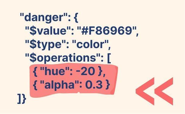 Example of a design token json with operations