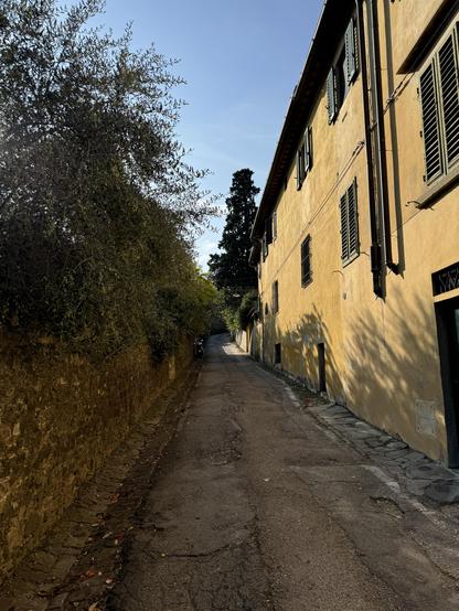 A small street leading uphill