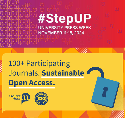 S20 Initiative Icon for #UPWeek #StepUP blog tour 
#StepUP 
University Press Week 
Nov 11-15 2024 
100+ Participating Journals
Sustainable Open Access