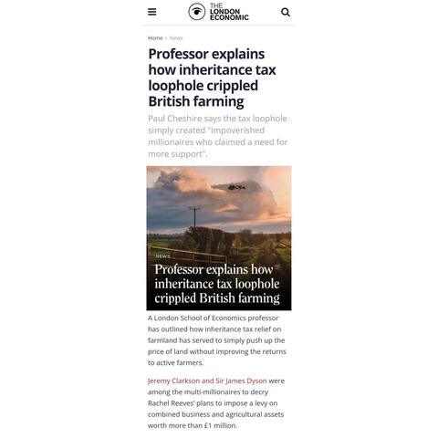 Screenshot of "London Economic" article.