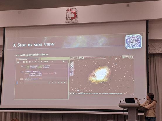 Manon Marchand presenting the #ipyaladin widget at #ADASS2024