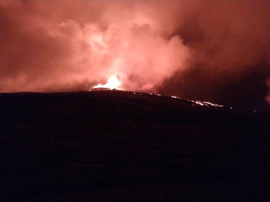 Volcanic eruption during night, but not from Surtsey...my humans are too young to have witnessed the birth of Surtsey