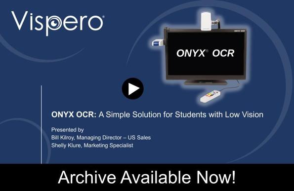 Opening slide for the ONYX OCR webinar. Archive Available Now!