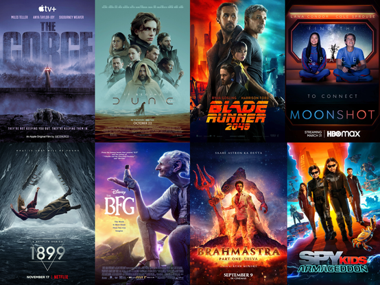 Films and shows cover my latest projects:

The Gorge
Dune part I
Blade Runner 2049
Moonshot
1899
The BFG
Brahmastra
Spy Kids Armageddon